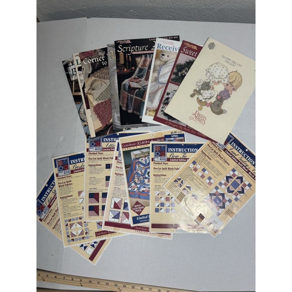VTG 1980-1990s Afghan Quilt Sewing Instructions Sheets, Patterns etc
